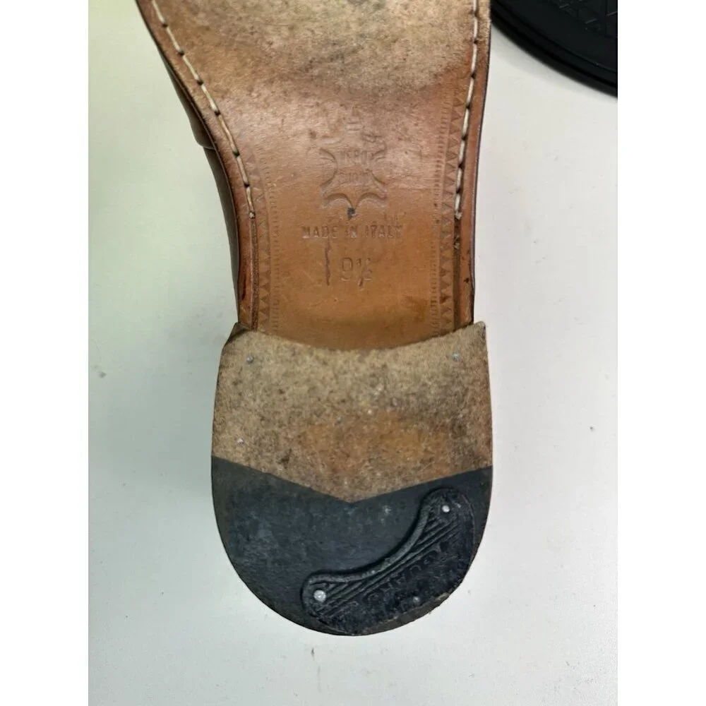 ZELLI Italian Handmade Dress Shoes Soft Calfskin Penny Loafers Sz 9.5